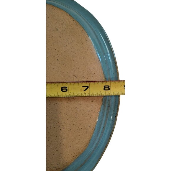 Handcrafted Turquoise Ceramic Platter w/ Twisted Handles Signed by Alana 2010 - Picture 6 of 10